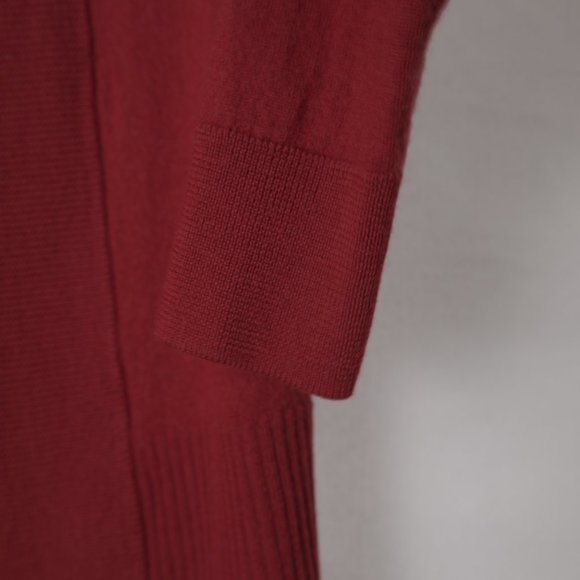 Talbots Red Merino Wool Open Front Cardigan - Picture 4 of 6